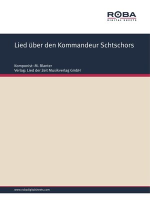 cover image of Lied über den Kommandeur Schtschors